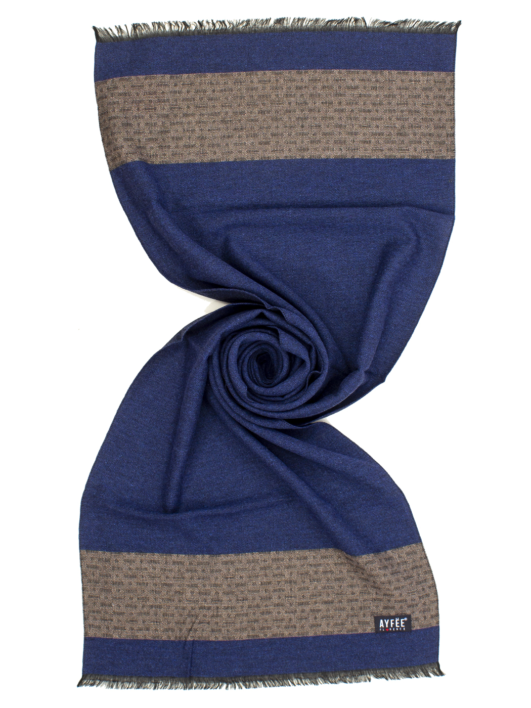 STOLA UOMO BICOLORE, 27%VI 27%PL 23%MD 15%WO 8%WS, CM60X190, MADE IN ITALY       - DENIM